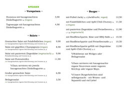 A menu of Freche Erbse